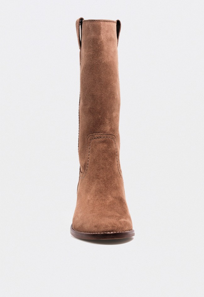 Bota campera taupe de piel mujer Glo Davinia 7249 – el icono western más deseado