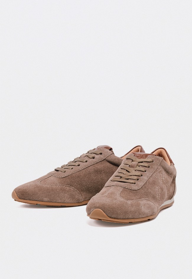 Zapatillas deportivas TOP3 mujer en piel taupe – estilo urbano chic modelo SA701