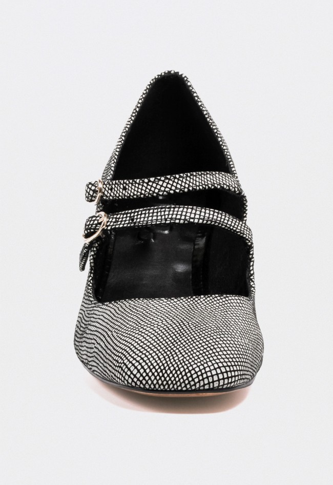 Zapato de tacón Mary Jane Glo Petra en piel estampada — elegancia atemporal con aire retro