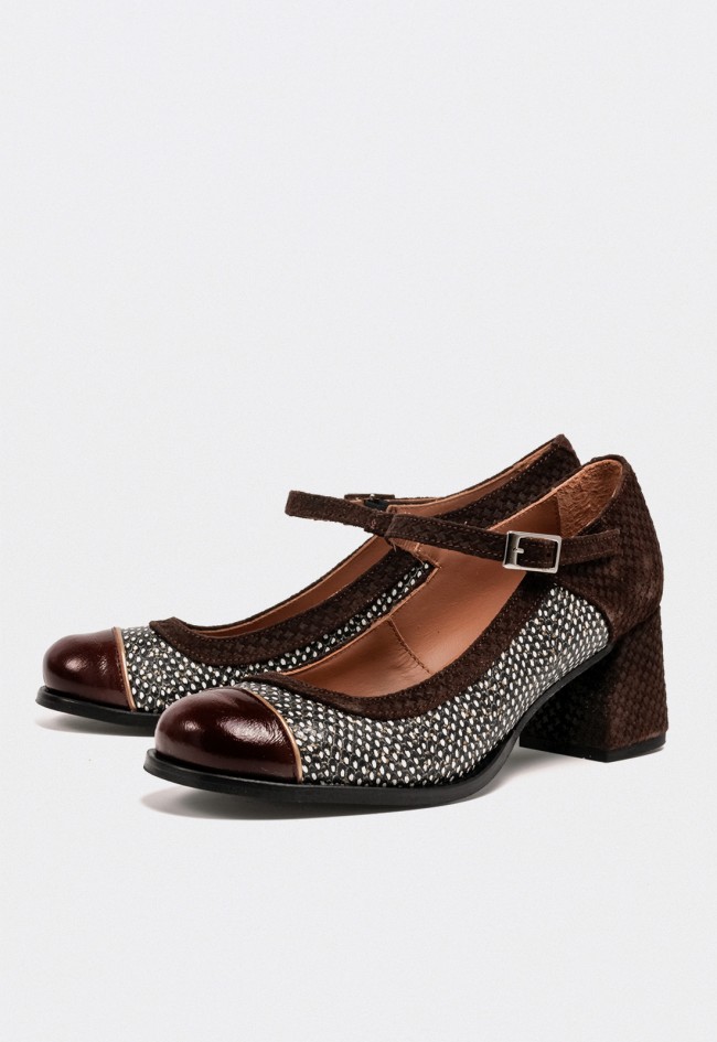 Zapato de mujer Nemonic Mary Jane en piel marrón Nemonic 2054 – Artesanía Made in Spain con estilo retro chic