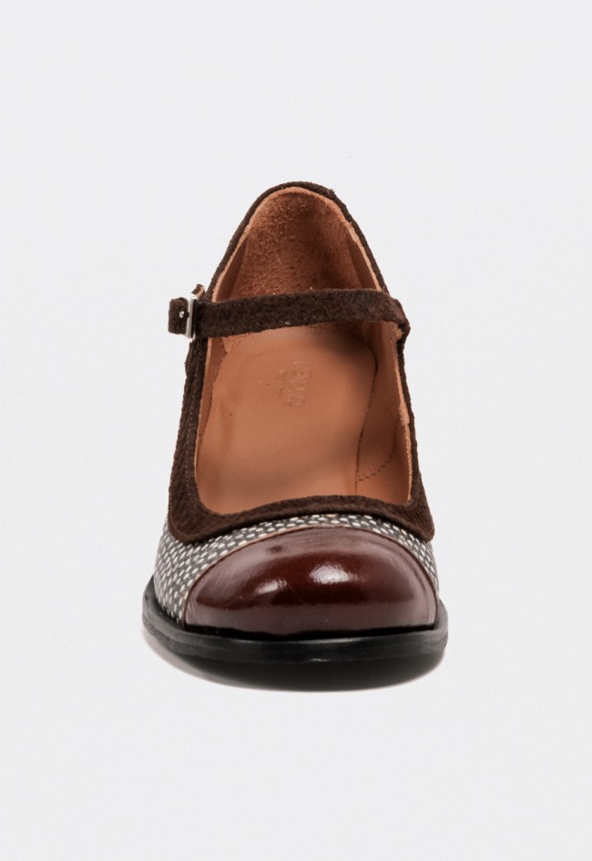 Zapato de mujer Nemonic Mary Jane en piel marrón Nemonic 2054 – Artesanía Made in Spain con estilo retro chic