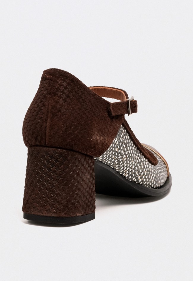 Zapato de mujer Nemonic Mary Jane en piel marrón Nemonic 2054 – Artesanía Made in Spain con estilo retro chic