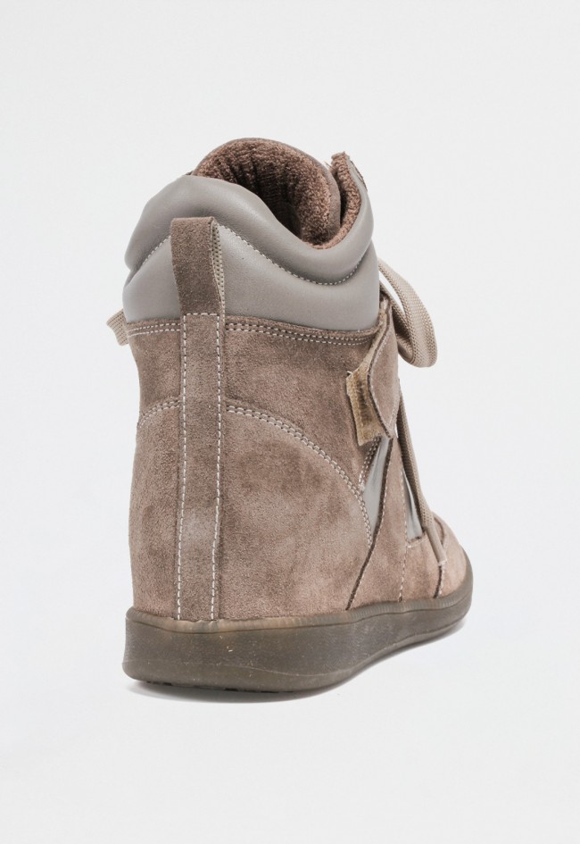 Sneaker botín de mujer en piel Meline – Alta sujeción con cordones y velcro, estilo street chic italiano
