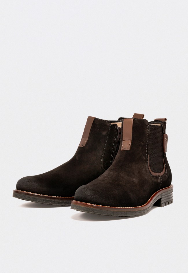 Botín Chelsea de hombre VAS 883 en piel marrón con cremallera interior y diseño atemporal