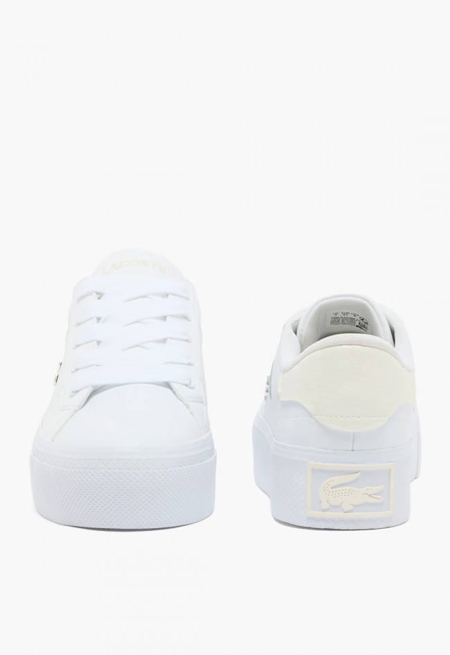 Zapatilla de mujer Lacoste Ziane Platform en piel y charol reptil – estilo urbano con suela XXL
