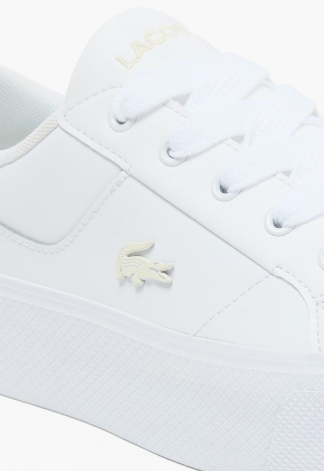 Zapatilla de mujer Lacoste Ziane Platform en piel y charol reptil – estilo urbano con suela XXL