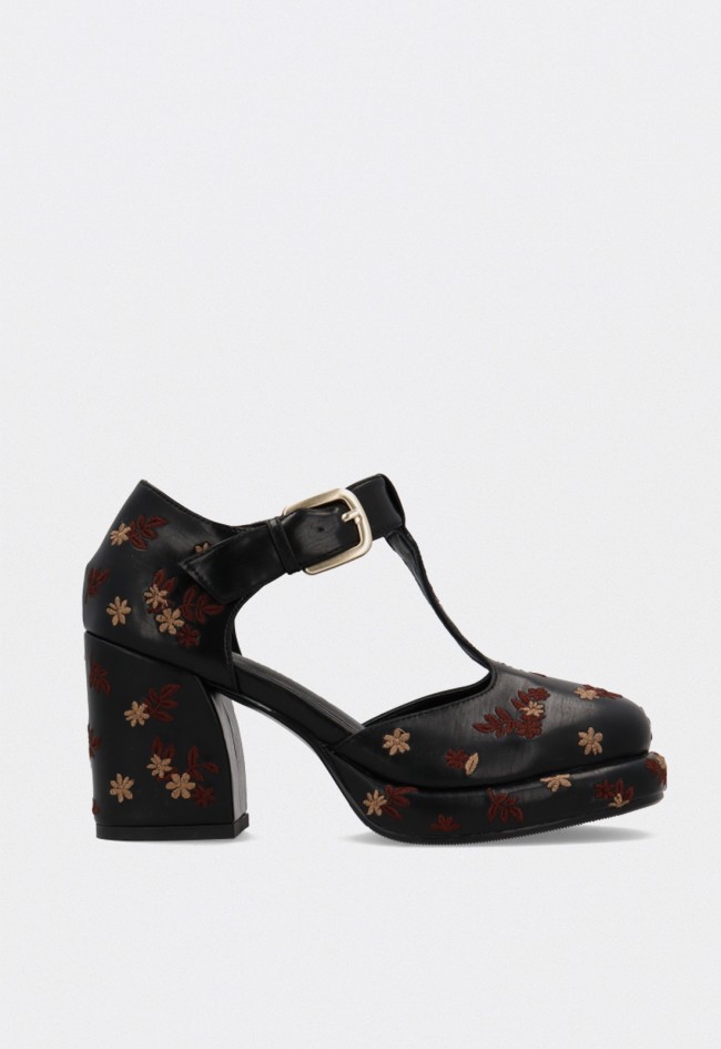 Zapato Mary Jane con plataforma Noa Harmon Theodora – bordados florales y diseño artesanal