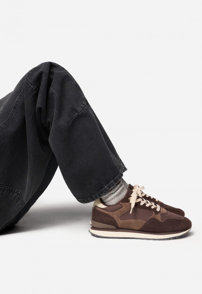 Zapatillas Hoff Munich hombre en piel y nylon – estilo retro sofisticado con suela serigrafiada