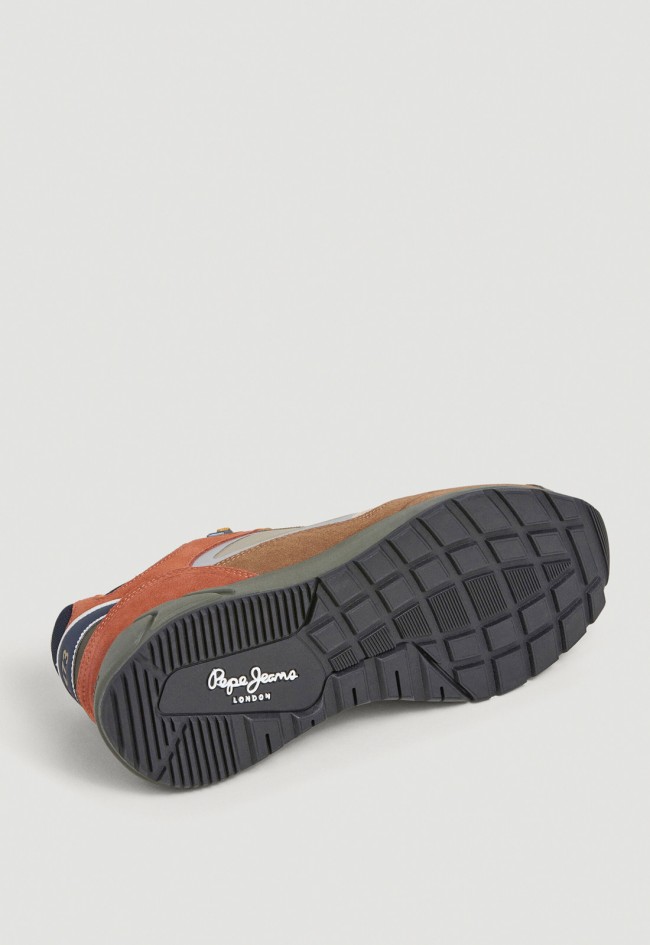 Zapatillas Pepe Jeans Marlon hombre multicolor retro running con ante y malla