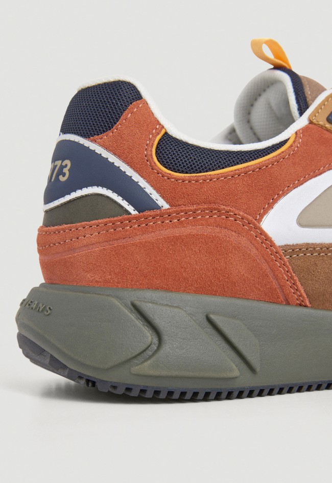 Zapatillas Pepe Jeans Marlon hombre multicolor retro running con ante y malla