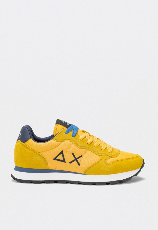 Zapatillas de hombre SUN68 Tom Yellow en nylon y ante con logo bordado