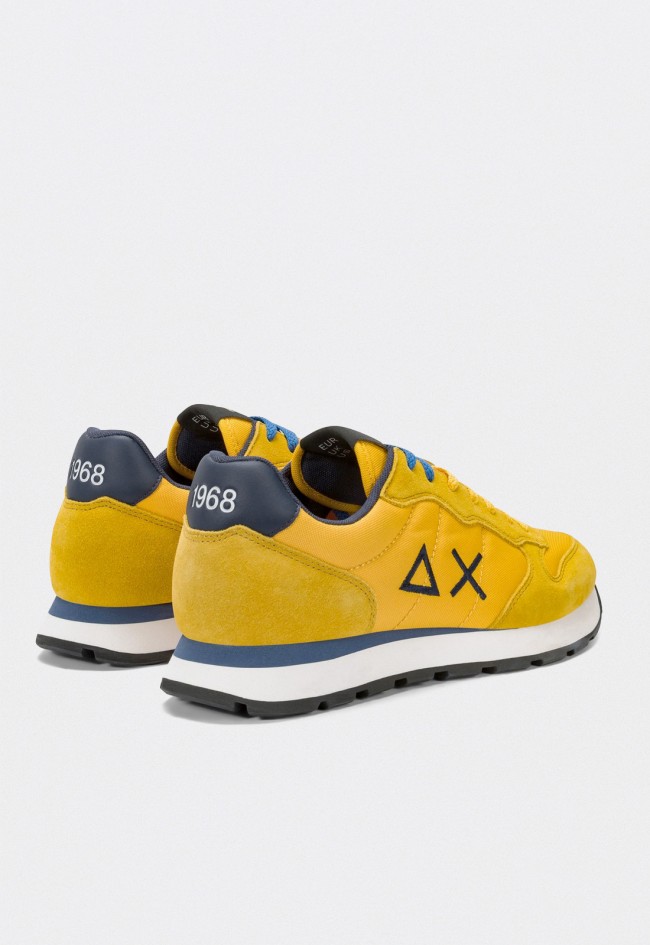 Zapatillas de hombre SUN68 Tom Yellow en nylon y ante con logo bordado