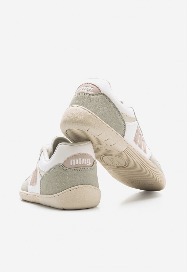 Zapatillas Mustang Free Aria mujer blancas barefoot minimalistas con detalles gris y rosa