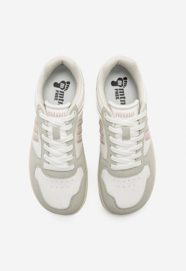 Zapatillas Mustang Free Aria mujer blancas barefoot minimalistas con detalles gris y rosa