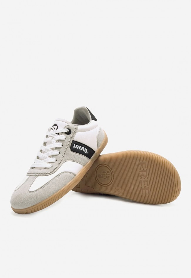 Zapatilla barefoot minimalista Mustang Free Aria blanca con detalles gris y negro de mujer