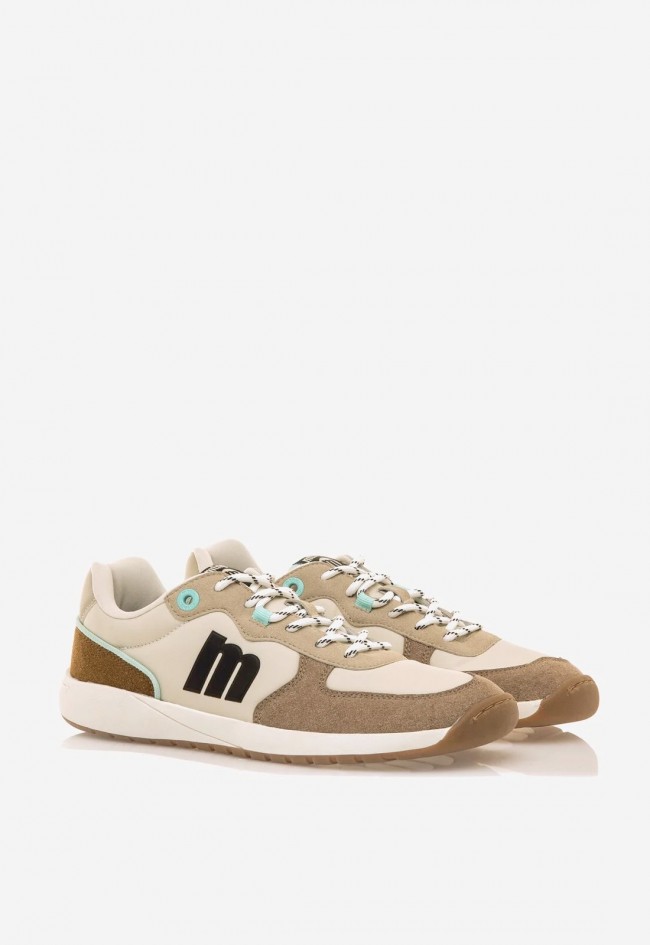 Zapatilla barefoot minimalista Mustang Free Apolo beige y taupe de mujer