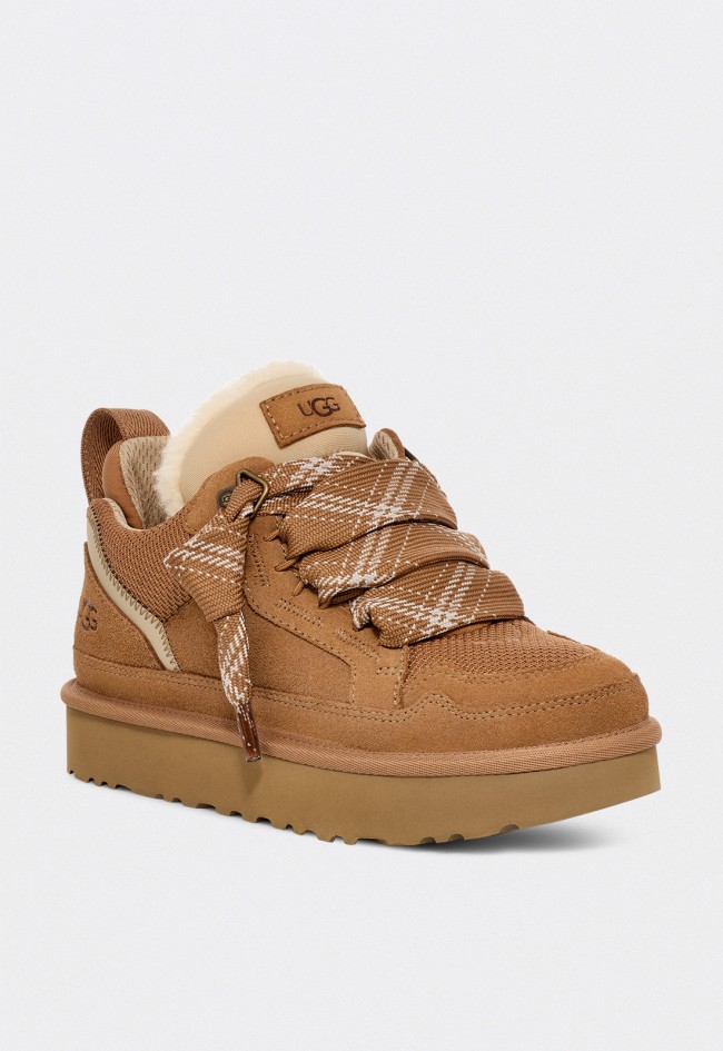 Zapatilla UGG Lowmel de mujer en ante y textil con estilo retro y suela de caña de azúcar