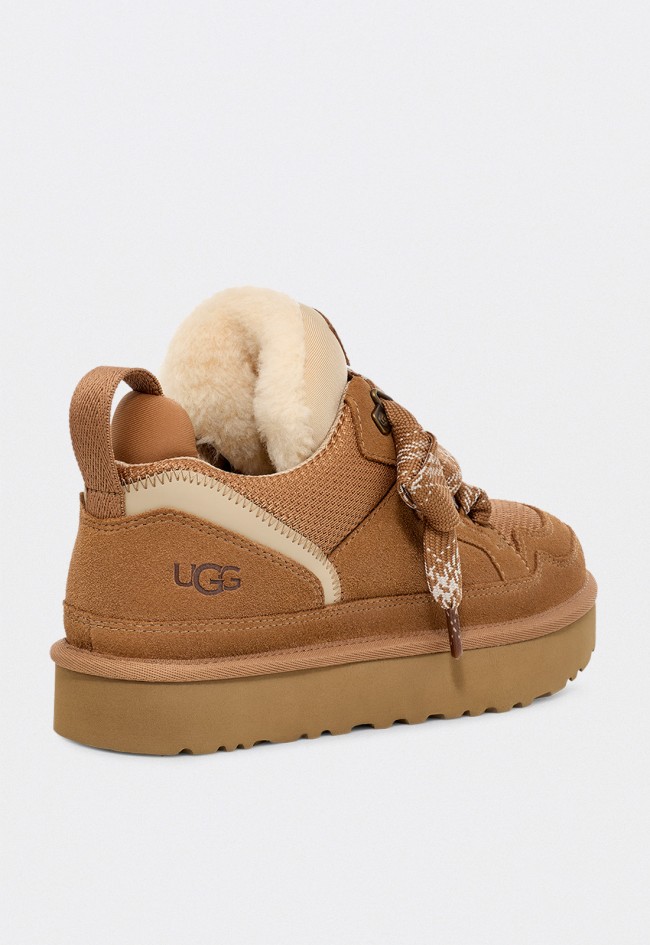 Zapatilla UGG Lowmel de mujer en ante y textil con estilo retro y suela de caña de azúcar