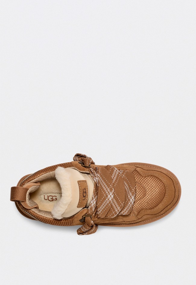 Zapatilla UGG Lowmel de mujer en ante y textil con estilo retro y suela de caña de azúcar