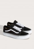 Zapatillas VANS Old Skool Platform negro de mujer en ante y lona con suela waffle elevada