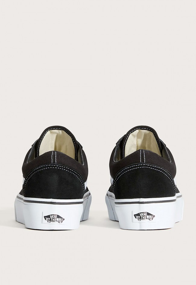 Zapatillas VANS Old Skool Platform negro de mujer en ante y lona con suela waffle elevada