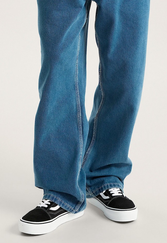 Zapatillas VANS Old Skool Platform negro de mujer en ante y lona con suela waffle elevada