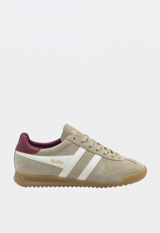 Zapatillas mujer Gola Torpedo clb761suede en serraje beige con detalles retro terrace