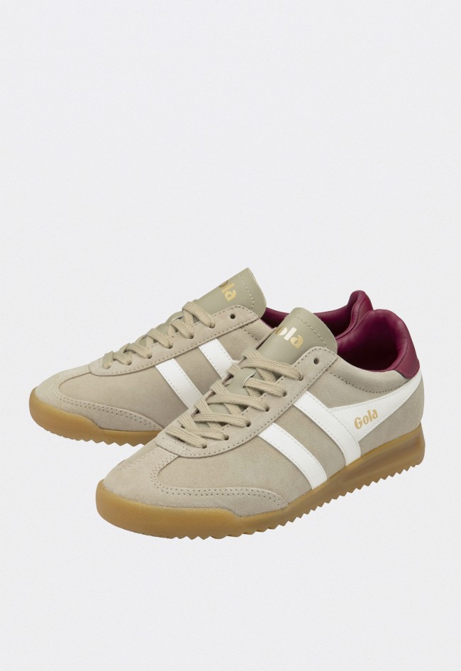 Zapatillas mujer Gola Torpedo clb761suede en serraje beige con detalles retro terrace