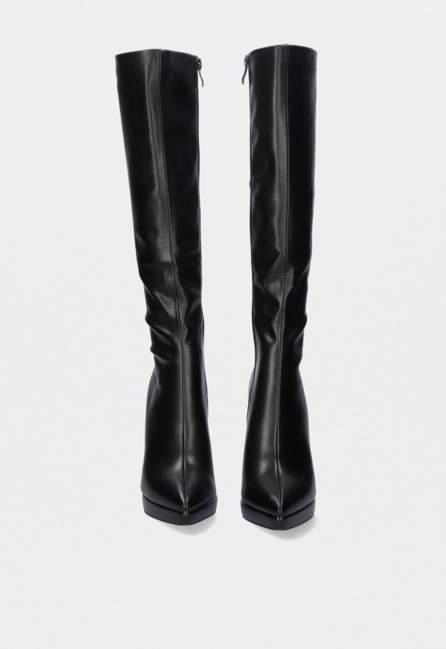 Bota alta mujer Exé K3332-71577 negra con tacón fino y punta en pico