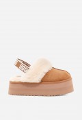 Zapatilla zueco mujer UGG Funkette ante camel con forro de pelo y plataforma