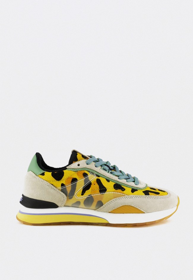 Zapatillas mujer HOFF Art Yellow piel estampada animal print con suela tricolor