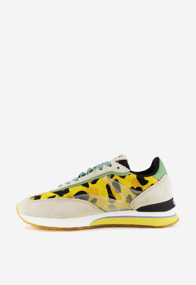 Zapatillas mujer HOFF Art Yellow piel estampada animal print con suela tricolor