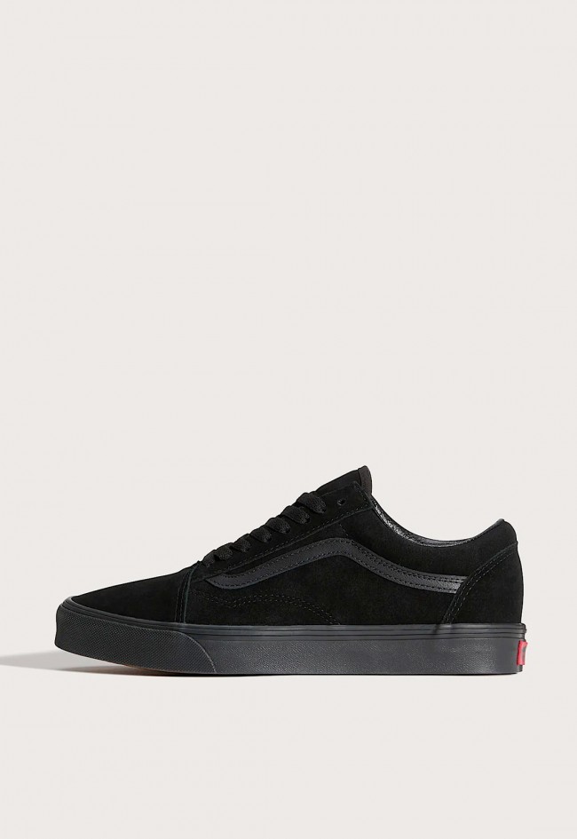 Zapatillas Vans Old Skool hombre negras clásicas en ante y lona con suela waffle