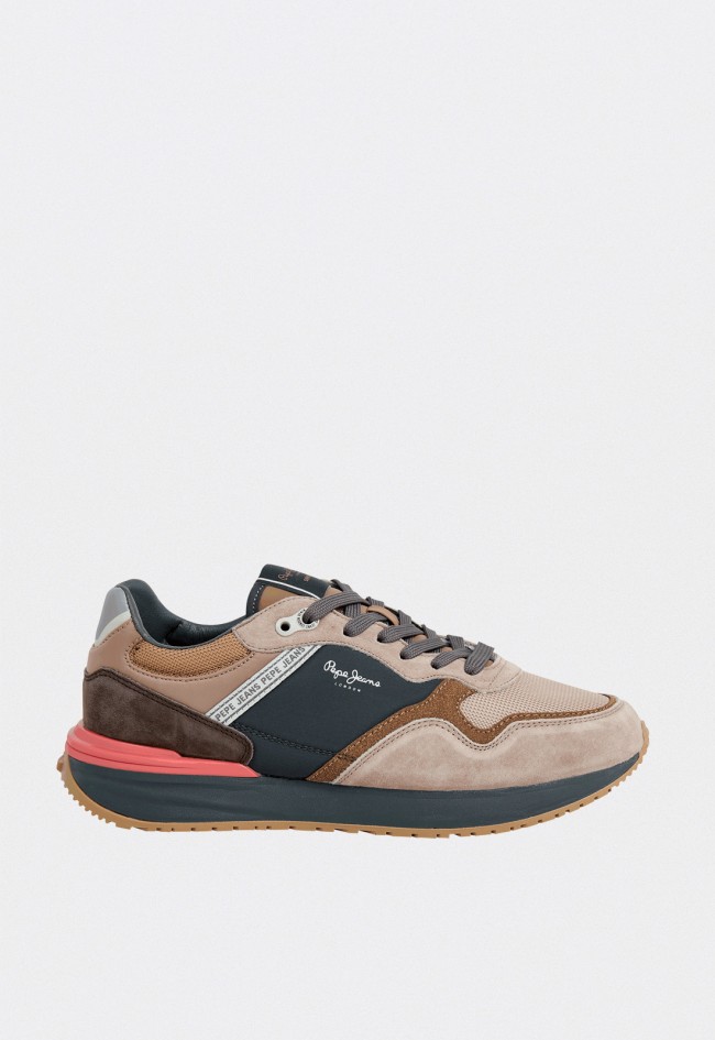 Zapatillas Pepe Jeans Buster Pro Main M PMS600009 de hombre en ante y textil color beige