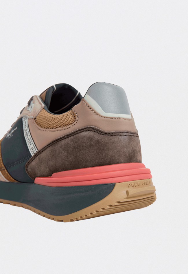 Zapatillas Pepe Jeans Buster Pro Main M PMS600009 de hombre en ante y textil color beige