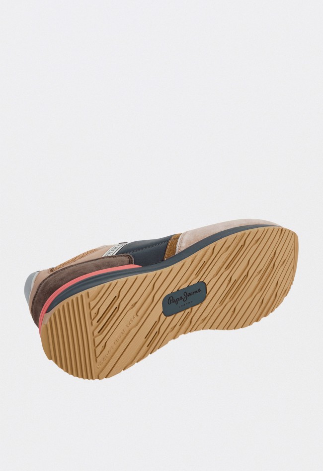 Zapatillas Pepe Jeans Buster Pro Main M PMS600009 de hombre en ante y textil color beige