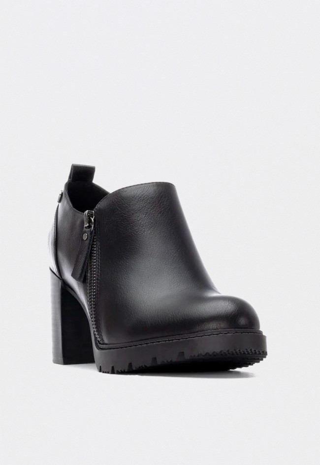 Zapatos de tacón ancho Xti 14430101 de mujer en negro con cremallera