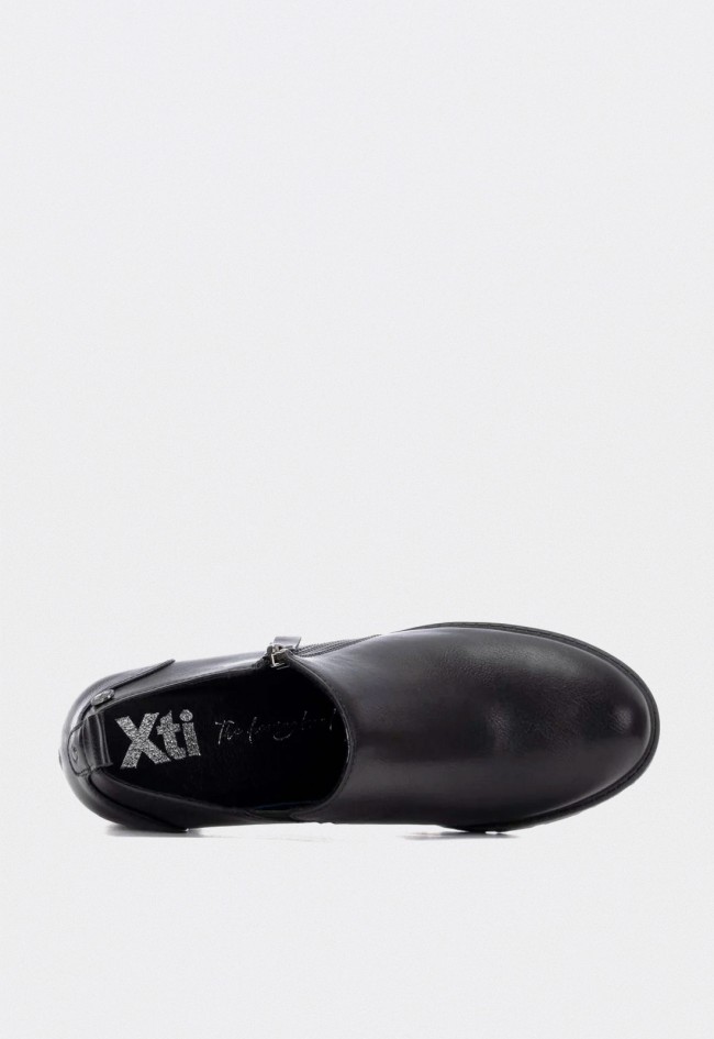 Zapatos de tacón ancho Xti 14430101 de mujer en negro con cremallera