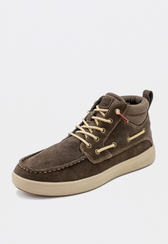 Botines de hombre Natural World Cerler marrón en serraje hidrofugado