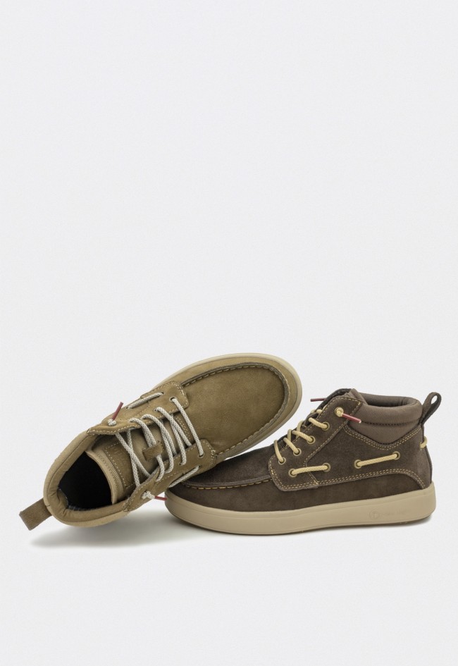 Botines de hombre Natural World Cerler marrón en serraje hidrofugado