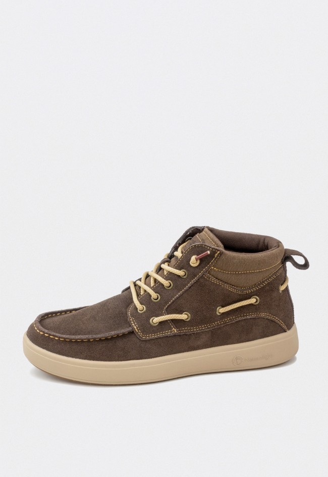 Botines de hombre Natural World Cerler marrón en serraje hidrofugado