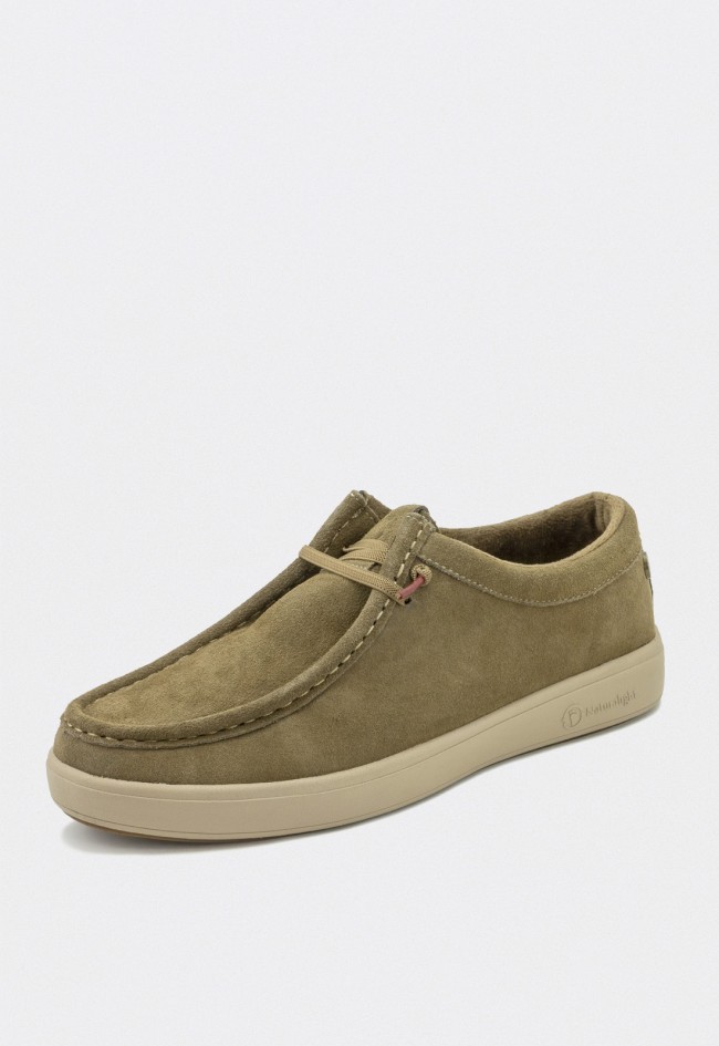 Zapatos wallabee color camel de hombre Natural World Mazama en serraje