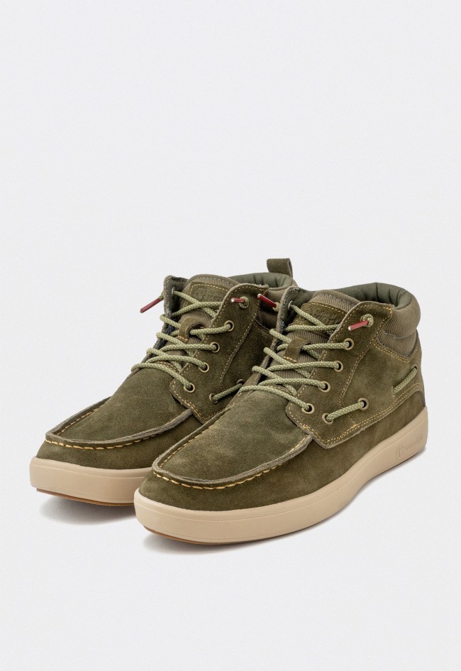 Botines hidrófugos de hombre Natural World Cerler en serraje kaki