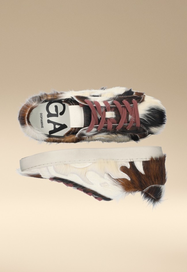 Zapatillas GAMIN Dopamine mujer piel con pelo de vaca diseño exclusivo
