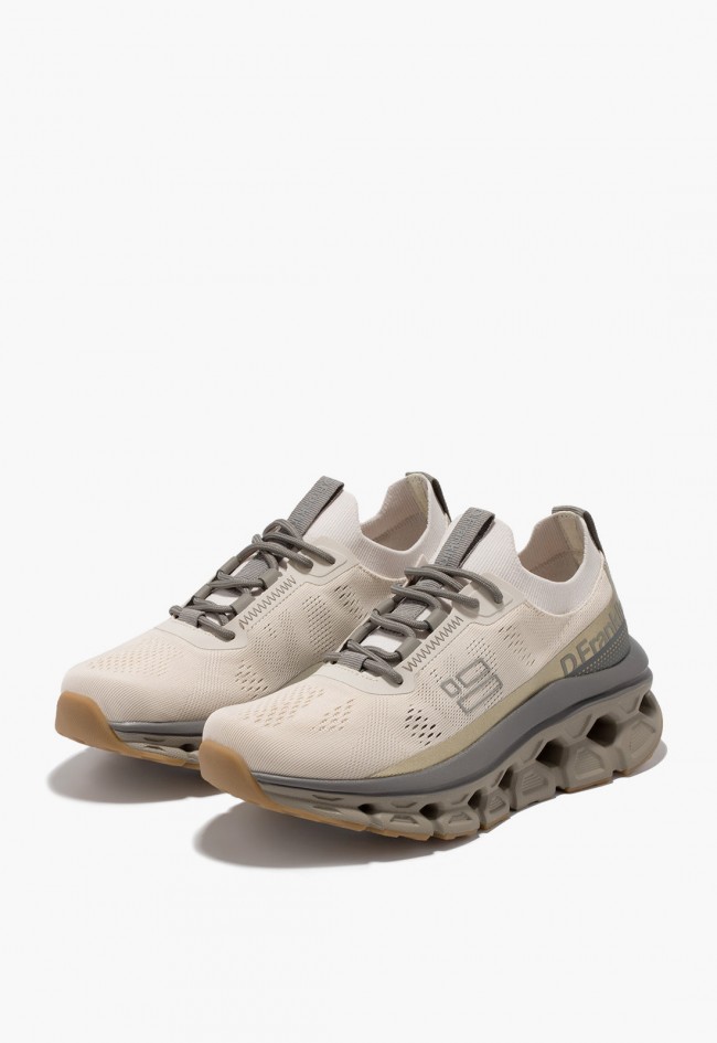 Zapatilla deportiva mujer D.Franklin Aero Sneakers Mesh Cream / Gold – Estilo sofisticado con amortiguación