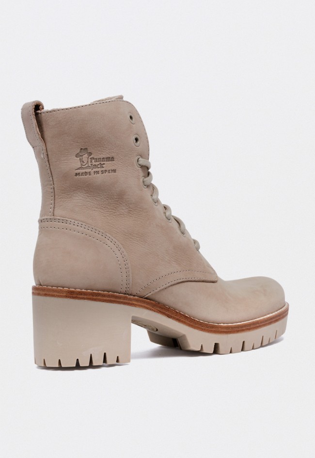 Bota Panama Jack Padma B20 de mujer en piel nobuck waterproof con tacón bloque alto – Made in Spain