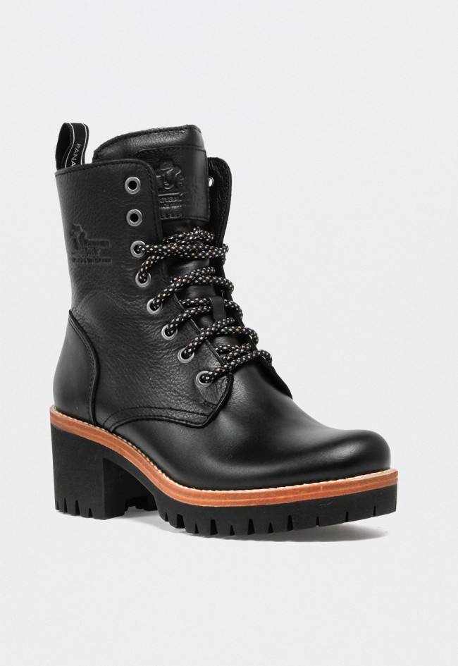 Bota Panama Jack Padma B4 de mujer en piel napa waterproof con tacón bloque alto – Made in Spain