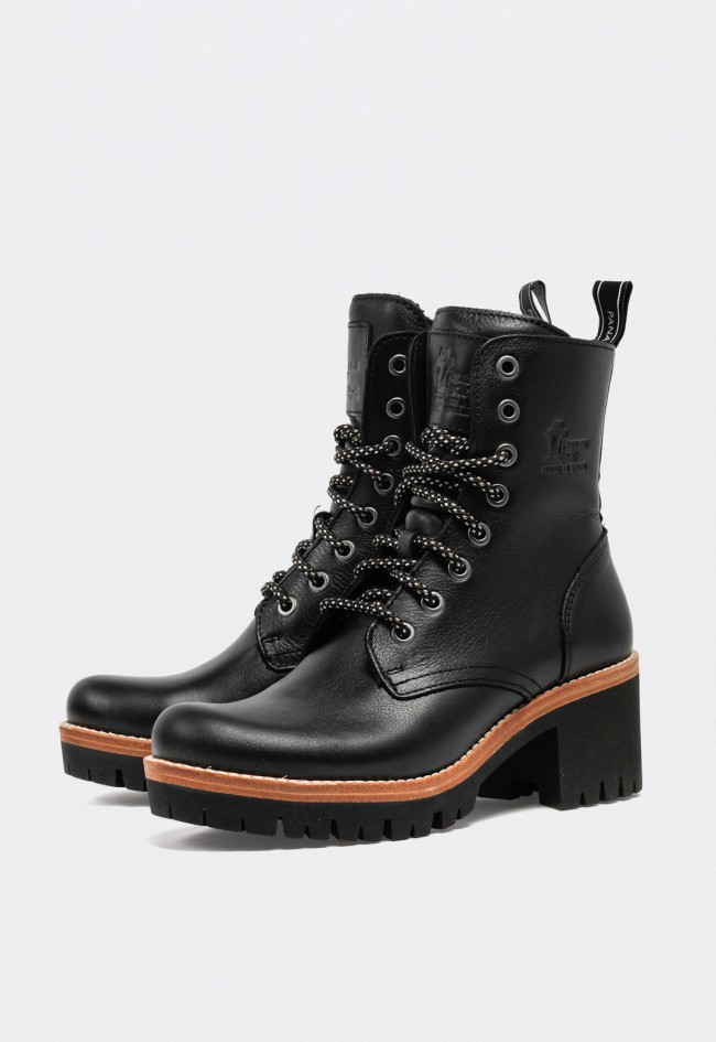 Bota Panama Jack Padma B4 de mujer en piel napa waterproof con tacón bloque alto – Made in Spain