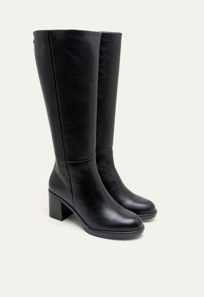 BOTAS DE PIEL DE TACÓN NEGRO PORRONET RITA