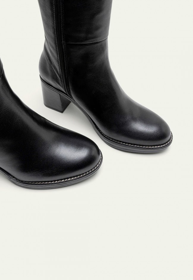 BOTAS DE PIEL DE TACÓN NEGRO PORRONET RITA